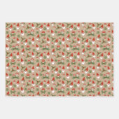 格言とマッシュルームウッドランドホリデー ラッピングペーパーシート (正面3)