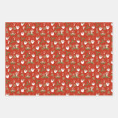 格言とマッシュルームウッドランドホリデー ラッピングペーパーシート (正面2)