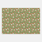 格言とマッシュルームウッドランドホリデー ラッピングペーパーシート (正面)