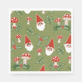 格言とマッシュルームオングリーンウッドランドホリデイ スタンダードランチョンナプキン