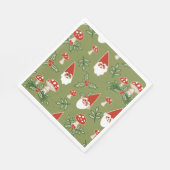 格言とマッシュルームオングリーンウッドランドホリデイ スタンダードランチョンナプキン (角)