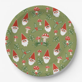 格言とマッシュルームオングリーンウッドランドホリデイ ペーパープレート