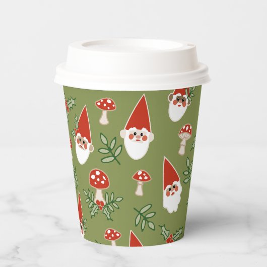 格言とマッシュルームオングリーンウッドランドホリデイ 紙コップ (正面)