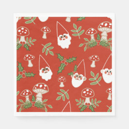 格言とマッシュルームオンレッドウッドランドホリデー スタンダードランチョンナプキン