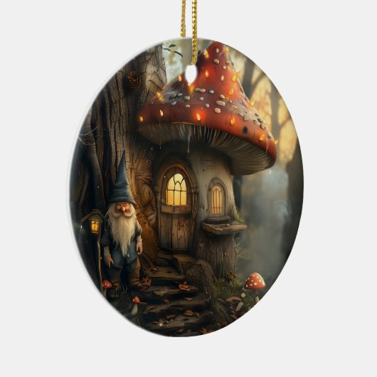 格言とマッシュルームハウスデザイン セラミックオーナメント (右)