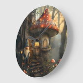 格言とマッシュルームハウスデザイン ラージ壁時計 (傾斜)