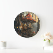 格言とマッシュルームハウスデザイン ラージ壁時計 (ホーム)