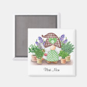 格言と子豚の紫のライラック植物の母 マグネット (正面/裏面)