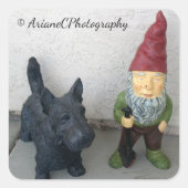 格言と犬のステッカー スクエアシール (正面)