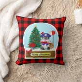 格言と雪だるまメールキャリア雪の球体 クッション (ブランケット)