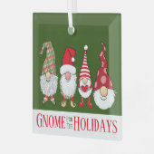 格言のための休日かわいいおもしろいクリスマス ガラスオーナメント (正面左)