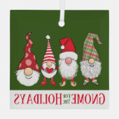 格言のための休日かわいいおもしろいクリスマス ガラスオーナメント (裏面)