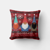 格言のための休日のスノーフレークプレイドクリスマス クッション (正面)