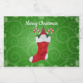 格言のクリスマスストッキンググリーンスワーズスノーフレーク フードラベル (シングルラベル)