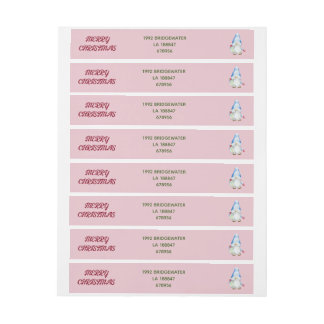 格言のクリスマスラップのまわりに住所 シール ラップアラウンドラベル