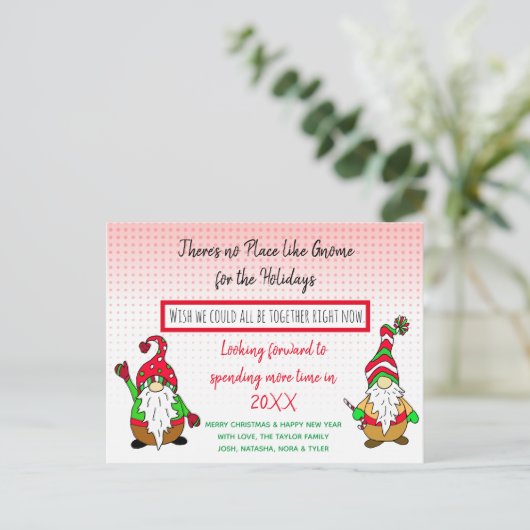 格言のクリスマス、ソーシャルディスタンクホリデー シーズンポストカード (スタンド正面)