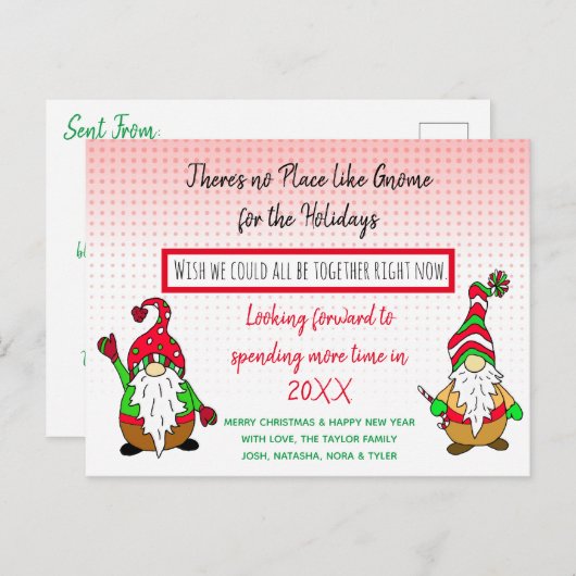 格言のクリスマス、ソーシャルディスタンクホリデー シーズンポストカード (正面/裏面)