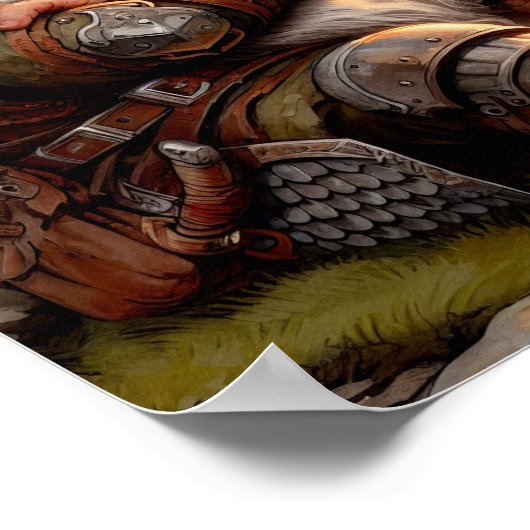 格言のポーズをとる戦士 ポスター (角)