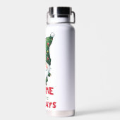 格言の休日と愛おもしろいらしいクリスマス ウォーターボトル (背面)