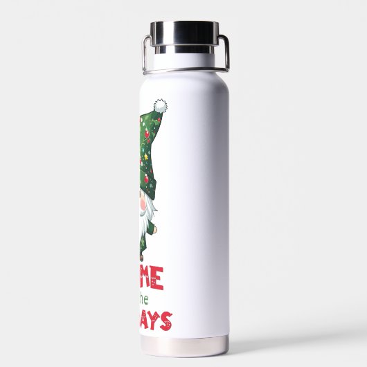 格言の休日と愛おもしろいらしいクリスマス ウォーターボトル (背面)