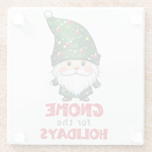 格言の休日と愛おもしろいらしいクリスマス ガラスコースター (裏面)