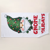 格言の休日と愛おもしろいらしいクリスマス ビーチタオル (正面)