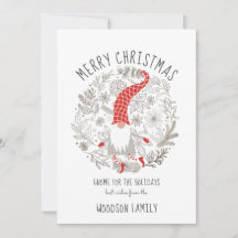 格言の休日の小妖精や小人クリスマスフラットカード