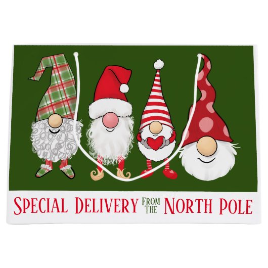 格言の休日の特別配達クリスマス ラージペーパーバッグ (正面)