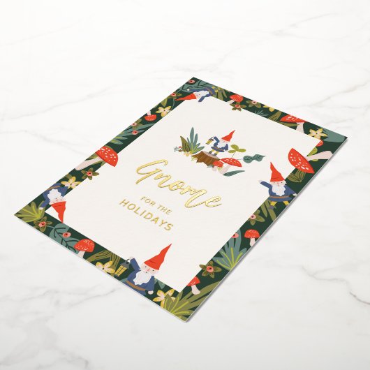 格言の休日金ゴールド 箔シーズンカード (回転した状態)