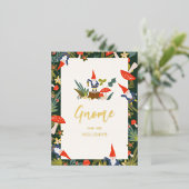 格言の休日金ゴールド 箔シーズンポストカード (立ち正面)