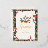 格言の休日金ゴールド 箔シーズンポストカード (正面/裏面)