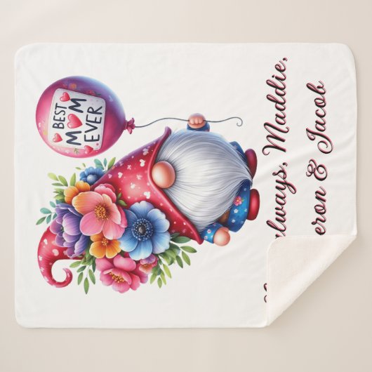 格言の味パーソナライズされたが最高のある母の日 シェルパブランケット (正面(横))