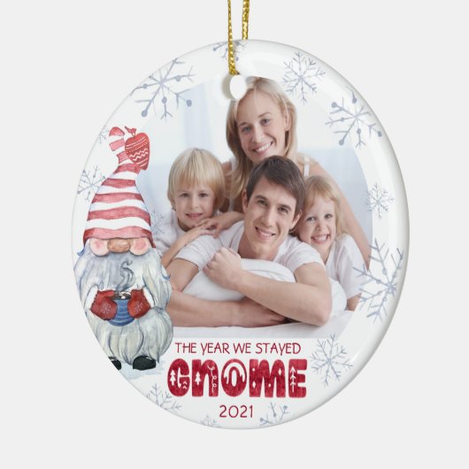 格言の家に滞在した年の写真パーソナライズされた セラミックオーナメント (左)