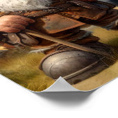 格言の戦士がドラゴンでポーズをとる ポスター (角)