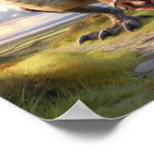 格言の戦士がドラゴンでポーズをとる ポスター (角)