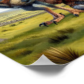 格言の戦士がドラゴンでポーズをとる ポスター (角)