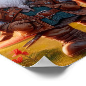 格言の戦士が竜とポーズ ポスター (角)