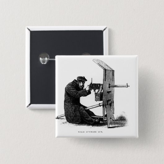格言の自動銃 缶バッジ (正面&裏面)