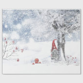 格言の雪に覆われた森のクリスマスギフトラップ ラッピングペーパー (フラット)