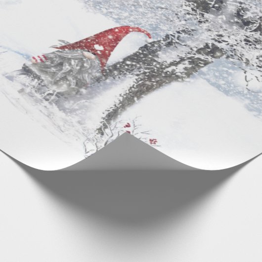 格言の雪に覆われた森のクリスマスギフトラップ ラッピングペーパー (角)