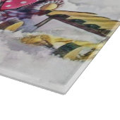 格言の雪の水色の絵を描ヴィンテージ カッティングボード (角)