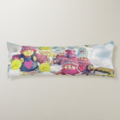 格言の雪の水色の絵を描ヴィンテージ ボディピロー (正面)