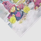格言の雪の水色の絵を描ヴィンテージ 薄葉紙 (詳細)