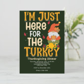 格言はこちら七面鳥感謝祭ディナー招待状 シーズンカード (スタンド正面)