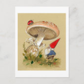 格言はてんとう虫およびきのこを見つけます ポストカード (正面)