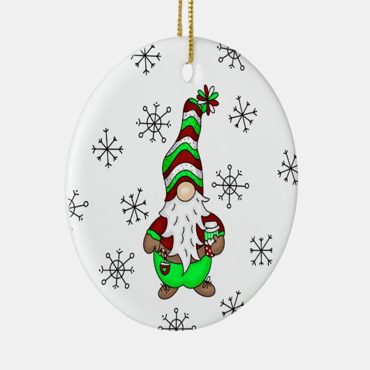 格言はコーヒーの場所 |かわいいクリスマス セラミックオーナメント (右)