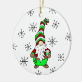 格言はコーヒーの場所 |かわいいクリスマス セラミックオーナメント (左)