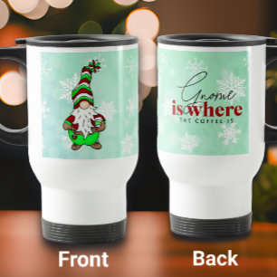 格言はコーヒーの場所 かわいいクリスマス トラベルマグ