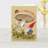 格言はテンジウムシとキノコを見つける カード (黄色い花)