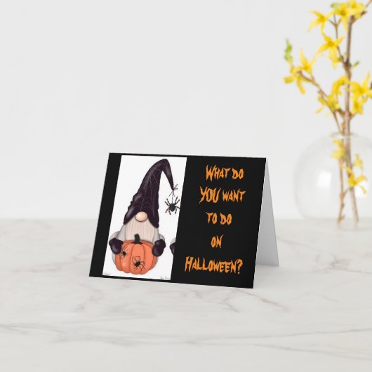 格言はハロウィーンの準備ができている カード (黄色い花)